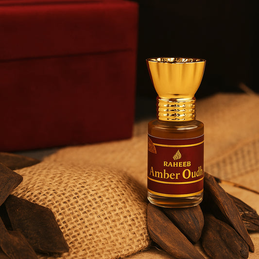RAHEEB PREMIUM AMBER OUD ATTAR ROLL LONG LASTING FRAGRANCE PERFUME FOR MEN AND WOMEN | 100% ALCOHOL FREE ATTAR PERFUME | (6ML)
