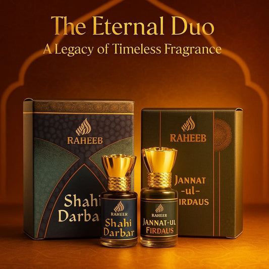 RAHEEB PREMIUM TWIN's ETERNAL DUA - SHAHI DARBAR & JANNAT UL FIRDAUS ATTAR ROLL LONG LASTING FRAGRANCE