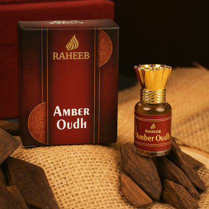 RAHEEB  PREMIUM AMBER OUD ATTAR ROLL LONG LASTING FRAGRANCE PERFUME FOR MEN AND WOMEN | 100% ALCOHOL FREE ATTAR PERFUME | (6ML)