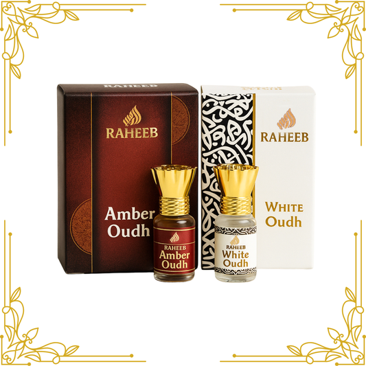 RAHEEB PREMIUM's LUXUARY ATTAR DUO - AMBER OUDH & WHITE OUDH ATTAR